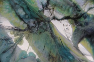 Blue green resin dye sample