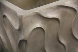 Metallic bronze finish (applicable for faux cement & fiberglass) shown in Dune pattern