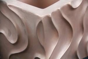 Metallic copper finish (applicable for faux cement & fiberglass) shown in Dune pattern