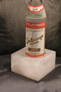 Single bottle base with Stolichnaya vodka bottle