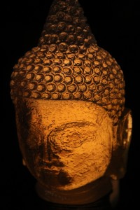 Translucent yellow-dyed Buddha head #2