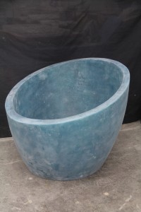 Baptismal resin bathtub painted in turquoise (unfinished) #1