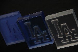 LA Dodgers embedded logo in resin #2