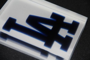 LA Dodgers embedded logo in resin #3