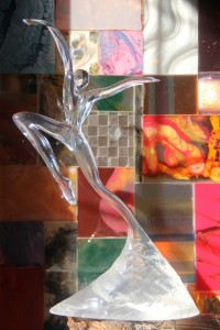 Muse statue in clear resin