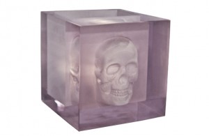 Skull Ice relief as cube vessel